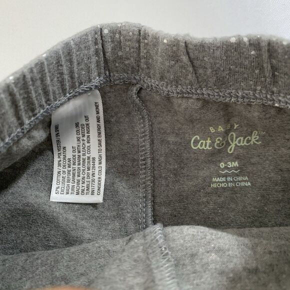 Set of 3 Pull On Pants Bundle Baby Girl 0-3 Months Gray Berry Pink Stretch Play - Picture 10 of 12